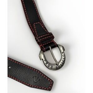 True‎ Religion Men's Women's BELT Horseshoe  Buckle Black/Red Size 28 New